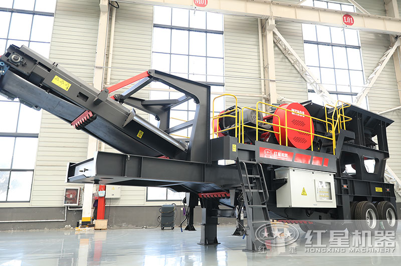 輪胎式移動粉碎機圖片，鄂破