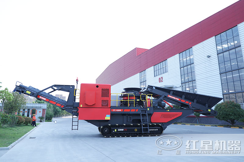 履帶式移動破碎站圖片，主機圓錐破