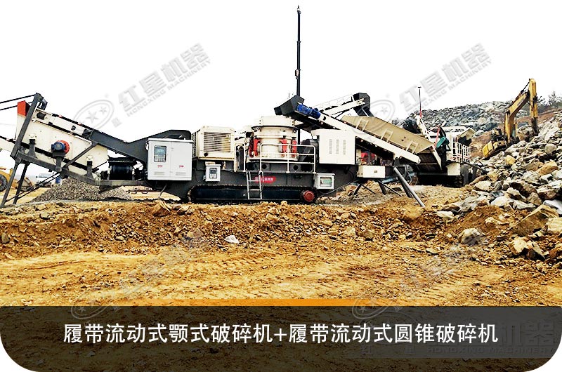 兩臺(tái)履帶流動(dòng)車搭配作業(yè)生產(chǎn)現(xiàn)場(chǎng)